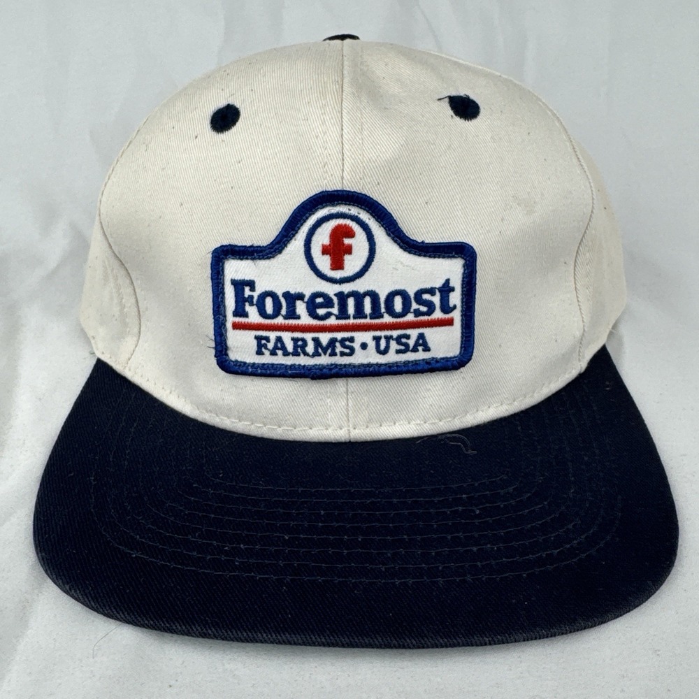 Vintage 90s Foremost Farms USA Hat Dairy Farm Snapback Cap